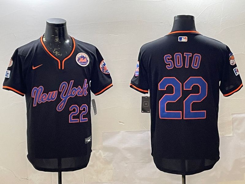 Men New York Mets #22 Soto Black Throwback Game Nike 2025 MLB Jersey style 2->new york mets->MLB Jersey